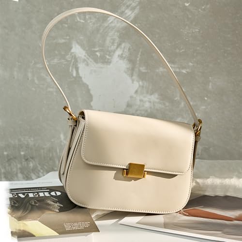 JIUFENG Genuine Leather Shoulder Bag for Women, Ladies Sleek Crossbody Messenger Bag Underarm Satchel Purse3