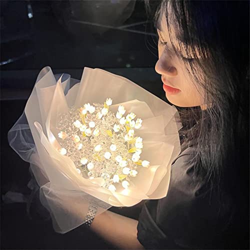 Sonew Bouquet Luminoso con Striscia Luminosa, Realizzato a Mano, Bellissimi