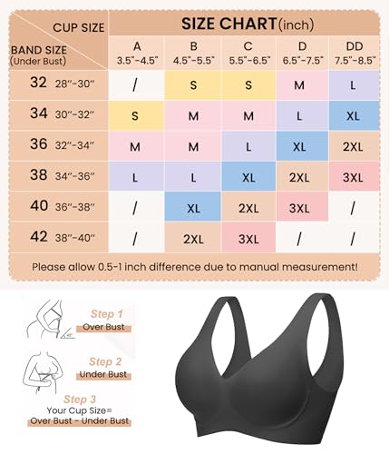 Image of Avidlove Wireless Bras for Women Comfortable Jelly Bra Deep V Seamless Bralette Full Coverage Padded Bralette Everyday