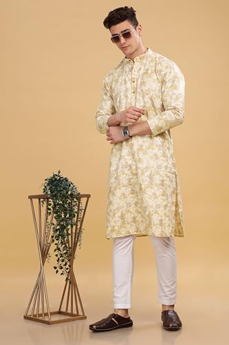 Image of BE ACTIVE Cotton Kurta for Men | Traditional and Classy Design | Indian Kurta | Full Sleeve Kurta