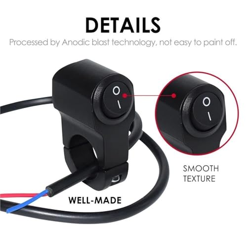 Interrupteur marche arrêt moto universel bouton commande phare antibrouillard guidon 22mm