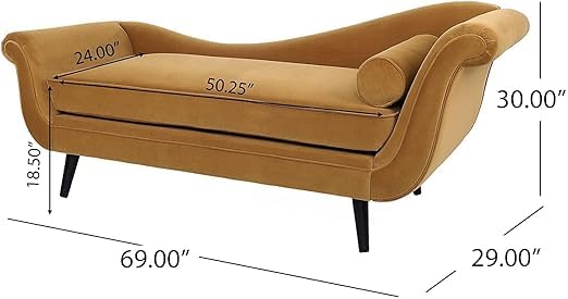 Image of Luxury Velvet 2 Seater Chaise Lounge Sofa - Tufted Chesterfield Modern Couch with Button Tufted Back Elegant Lounge Couch for Living Room, Bedroom, Office