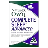 Nature's Own Complete Sleep Advanced for Stress Relief Tablets 60 - With Ziziphus, Hops, and Lactium - Traditionally used to Calm Nerves, Reduce Sleeplessness and Time Taken to Fall Asleep