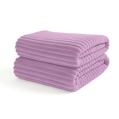 La mejor comparación de Cobertores aborregados , tabla con los diez mejores. 42 ALVANA Cobija de Rayas Cobertor Suave y Frazada Calientita 100% Microfibra Manta Forro Polar (Lila, King Size)