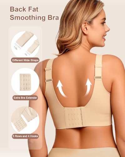 Image of Bras for Women Jelly Wireless Supportive Seamless Full Coverage Push Up No Underwire Comfort Plus Size for Older Women