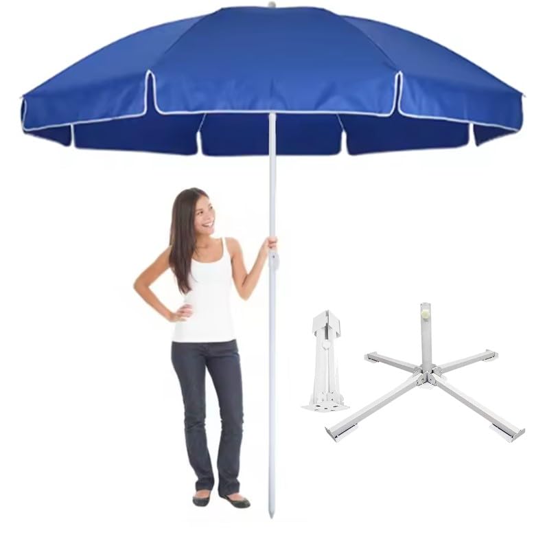 RAINPOPSON Big Size 7 Feet Cantilever Garden Umbrella Waterproof UV Protection Outdoor Patio Sun Shade with Stand