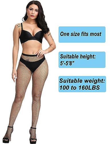 Fishnet Stockings For Women With Stretch Waistband,Fishnets With Reinforced Toes, Fishnet Tights With High Elastic3