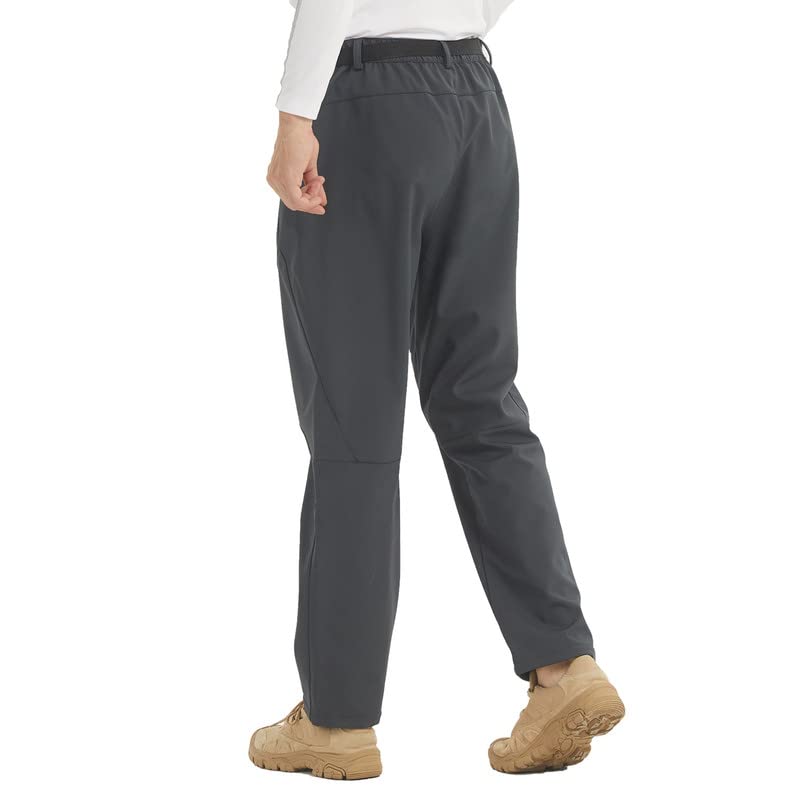 LANBAOSI, Pantalones de Senderismo para Hombre, Pantalones Forrados de Lana de Invierno, Ropa de Trabajo térmica para Exteriores Softshell, Pantalones Impermeables para Caminar, esquí, Golf