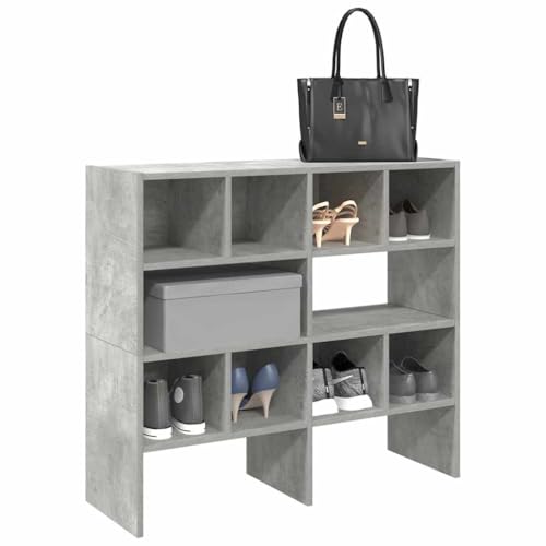 Manque de place ? Duo d'étagères à chaussures gris béton pour un couloir désencombré