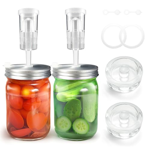 2 Pack Fermentation Kit, Stainless Steel Fermentation Lids and Glass