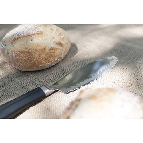 Shun Cutlery Sora Ultimate Utility Knife 6", Wide Serrated Kitchen Knife Perfect For Precise Cuts, Ideal For Preparing Sandwiches Or Trimming Small Vegetables, Handcrafted Japanese Knife #TOP2