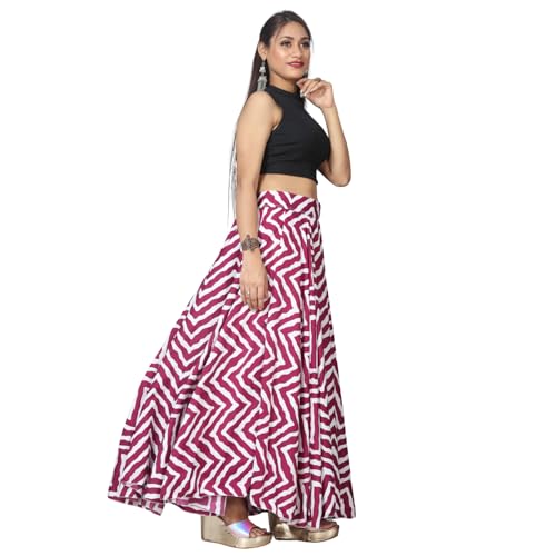 Image of JYESHTA Women's American Crepe Flared A Line Stitched Long Skirt with 12 Mtr Flare 40 in Height | Skirts for Women Long Length | Long Skirts for Girls