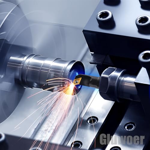 Gluwoer Indexable Lathe Turning Tool 1/2 Inch Shank 14Pcs Kit-4Pcs Metal Lathe Tools Holder 10Pcs Dcmt21.51 Carbide Insert For Turning Boring Grooving Sdjcr1212H07/Sdncn12120H07/Sdjcl1212H07/S12M-Sducr07 thumb #6