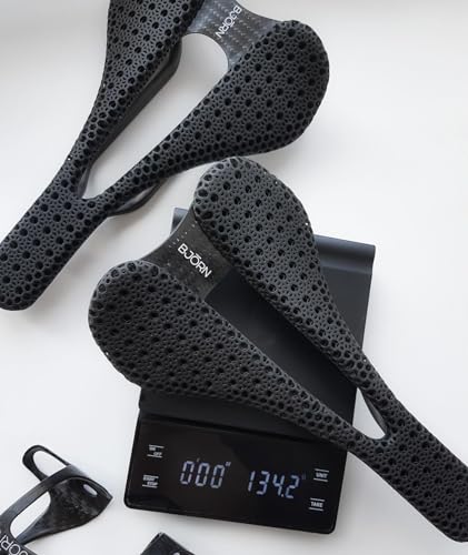 Bjorn Cycles Carbon Fiber Bicycle Saddle with 3D Printed Pad Setka Seat 143mm