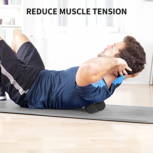 Image of 5BILLION Peanut Massage Ball - Double Lacrosse Massage Ball & Mobility Ball for Physical Therapy - Deep Tissue Massage Tool for Myofascial Release, Muscle Relaxer, Acupoint Massage (Black)