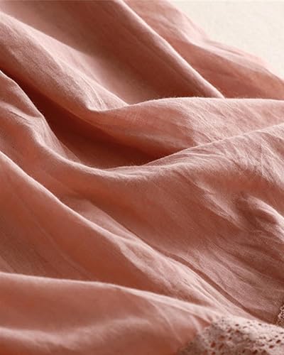 Fensajomon Women's A-Line Lace Cotton Linen Skirt with Drawstring Waist Flowy Long Beach Skirt4