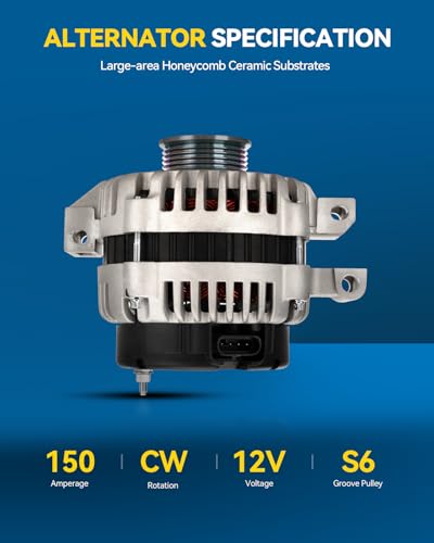 Image of PHILTOP New 8290N Alternator Compatible with Chevy 2002-2005 Trailblazer | 150A Alternator for 2002-2005 Trailblazer, 2002-2005 Envoy, 2004-2005 Rainier, 2002-2004 Bravada, 2003-2005 Ascender,05 9-7x