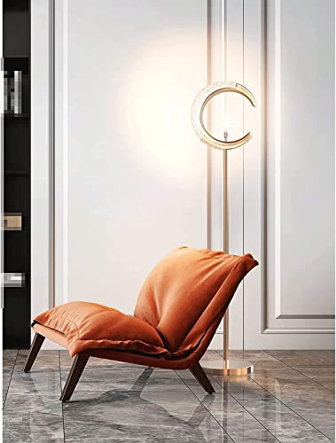 Lámpara de pie dorada de poste alto con luz LED ideal para lectura y decoración 4