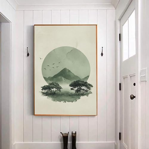 Toile montagne sérénité décoration murale nature verte - 2