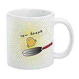 Gudetama Flying From Frying Pan Ceramic Coffee Mug, Novelty Gift Mugs for Coffee, Tea and Hot...