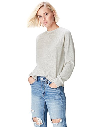 Find. Soft Velour, Felpa Donna, Grigio (Light Grey...