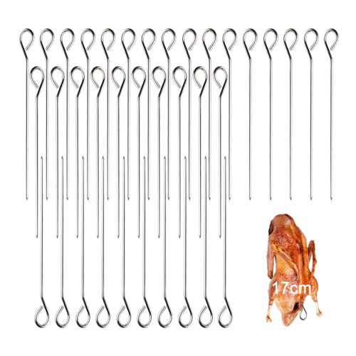 Eupneicu Spiedini In Acciaio Inossidabile [36 Pezzi], Spiedini Per Barbecue, Spiedini In Metallo, Spiedini Per Kebab, Per Falò, Grill [17 Cm]