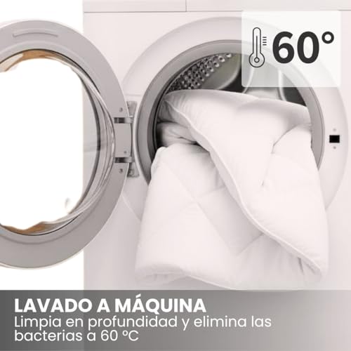 Edredón para todo el año 200x220 de dos piezas combinables con botones de 300 y 150 gsm 7