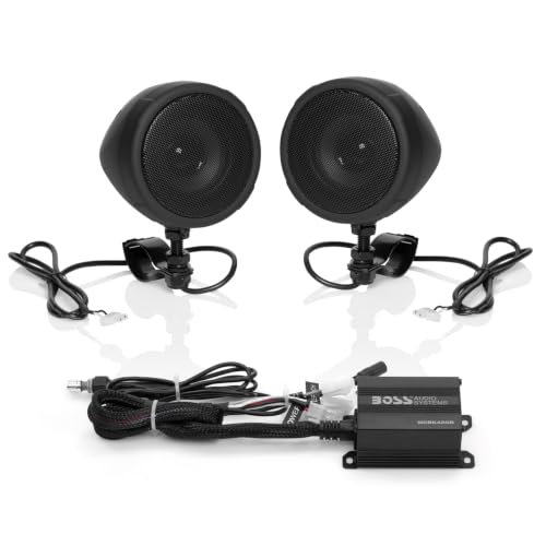 BOSS Audio Systems MCBK420B Motorcycle Speakers and 2 Channel Amp Package