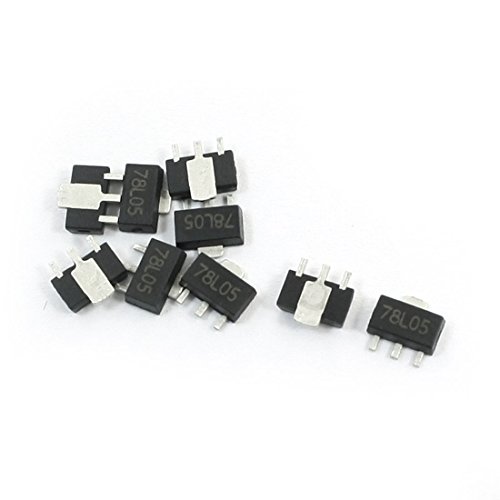 Aexit 10pcs 78L05 Transistors 5V SOT-89 SMT SMD 3 Terminal Voltage MOSFET Transistors Regulator Transistor