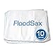 FloodSax Sandless Sandbag, Water Absorbent Flood Barrier, White, 19"L x 20"W (10 Pack)