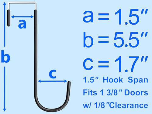 image for Mars-Rock Over the Door Metal Hooks with Plastic Coating 1 Year Return