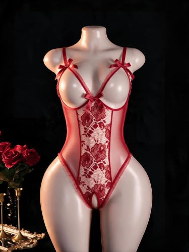 Image of Avidlove Women One Piece Lingerie Sexy Lace Babydoll Mini Bodysuit
