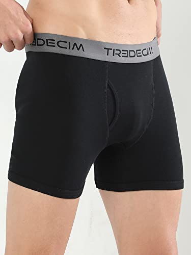 TREDECIM Men's Organic Cotton Ultra Comfort Knit Boxers Briefs Underwear Without Side Seams 3-Pack3