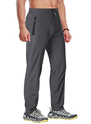 BIYLACLESEN Mens Quick Dry Pants Hiking Pants Men Quick Dry Pants Men Summer Pants Fishing Pants for Men Gym Pants Men Climbing Pants Men Dark Grey
