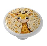 Happy Baby Giraffe Drawer Knob (Material : High Gloss Ceramic) Cabinet Knobs and Pulls for Home and Nursery Room Decor