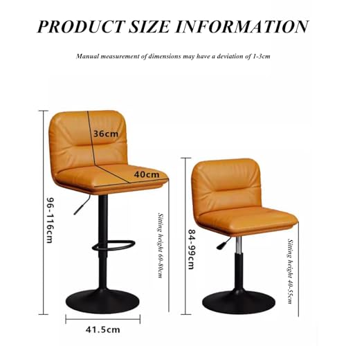 Tabourets de bar réglables JATIBOSH en cuir de selle pour cuisine - 3