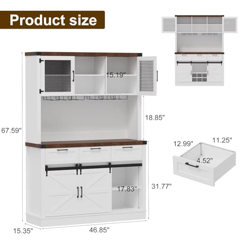 Farmhousebuffetcabinetwithslidingbarndoorsideboardcoffeewinebarcabinetw3drawers2barndoorwineglassrackliquorcoffeebarcupboardforkitchenin2boxes Urban Country Home Decor Farmhouse buffet cabinet with sliding barn doorsideboard coffee wine bar cabinet w 3 drawers 2 barn door wine glass rack liquor coffee bar cupboard for kitchen in 2 boxes urban country home decor