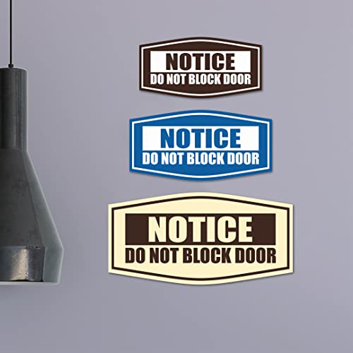 Panneau de porte Do Not Block bleu M pour libérer les accès encombrés