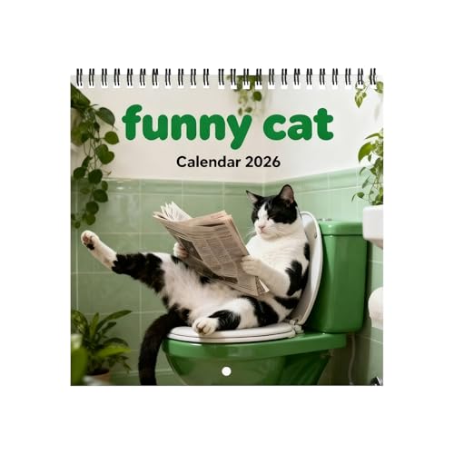 Njidher Calendrier Drôle 2026-12 Mois Papier Épais - Calendrier Murial Drôle 2026 Planificateur | pour Bureau École Planification Organisation Emploi du Temps Travail Nouvel An Noël Fêtes