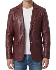 Burgundy - Blazer Leather Coat