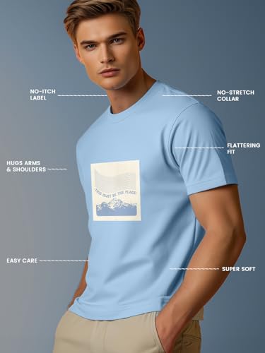 Image of Nobero 100% Cotton Tshirts for Men Combo Pack of 3 | Regular Fit | Printed | Round Neck Half Sleeve