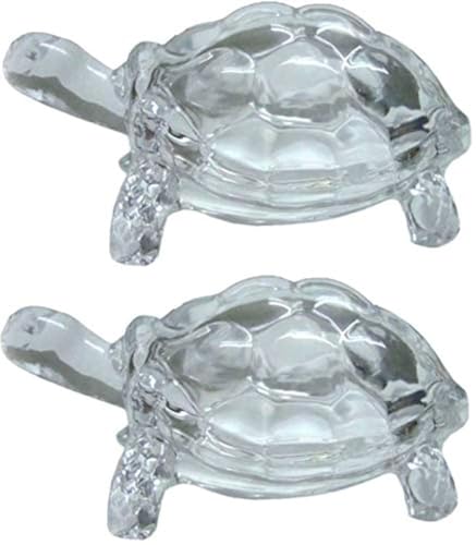 WhopperIndia Cristal Cristal Tortue ou Tortue Figurine Animale Cadeau Chanceux Pour Votre Coup De Coeur Ensemble De 2