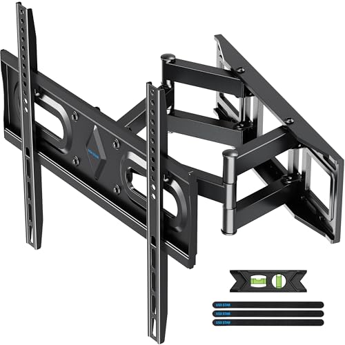 USX STAR UL Listed Full Motion TV Wall Mount Bracket for Most 32-70 inch TVs, Swivel Extend Tilting TV Mount, Max VESA 400x400mm, Holds up to 110 lbs & 16' Wood Studs with Hole Drilling Template