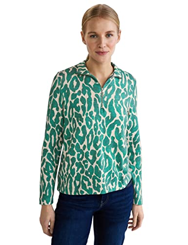 Street One Damen A319262 Langarmshirt, Dark Brisk Green, 46 EU