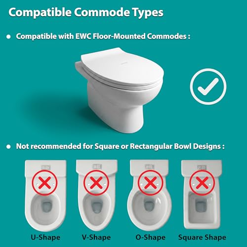 Image of Wassmist Toilet Seat Cover Set (Soft Close) Durable Toilet Seat Cover | Fits Most Standard EWC Commodes | Premium Finish