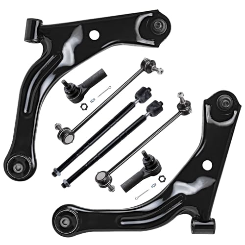 Image of Detroit Axle - Front End 8pc Suspension Kit for Ford Escape Mazda Tribute Mercury Mariner 2005-2009, 2 Lower Control Arms w /Ball Joints Inner & Outer 4 Tie Rods 2 Sway Bars Replacement not for Hybrid