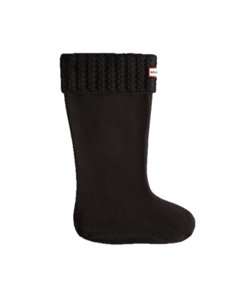 Hunter Recycled Mini Cable Sock Tall Unisex - Black - 39-42 EU