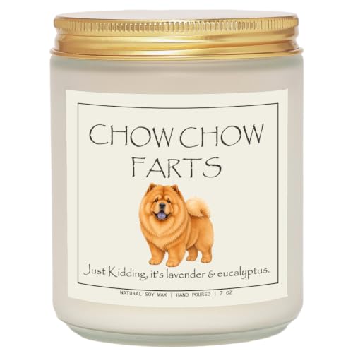 Funny Chow Chow Gifts, Dog Mom Gifts for Women, 100% Soy Wax, 7 Oz Candle | Lavender & Eucalyptus, 50-Hour Burn, Pet Safe, Gifts for Dog Lovers, Unique Chow Chow Decor