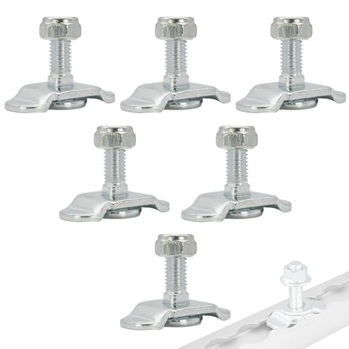 HAOBIN 6 piezas Fijaciones con Tornillo M8x20 para Raíles Aéreos y Raíles de Sujeción Extremos Individuales para Raíles Aéreos y Raíles de Fijación en Caravanas,Camiones y Remolques