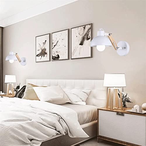 Lámpara de pared de madera ajustable estilo japonés moderno para dormitorio 4